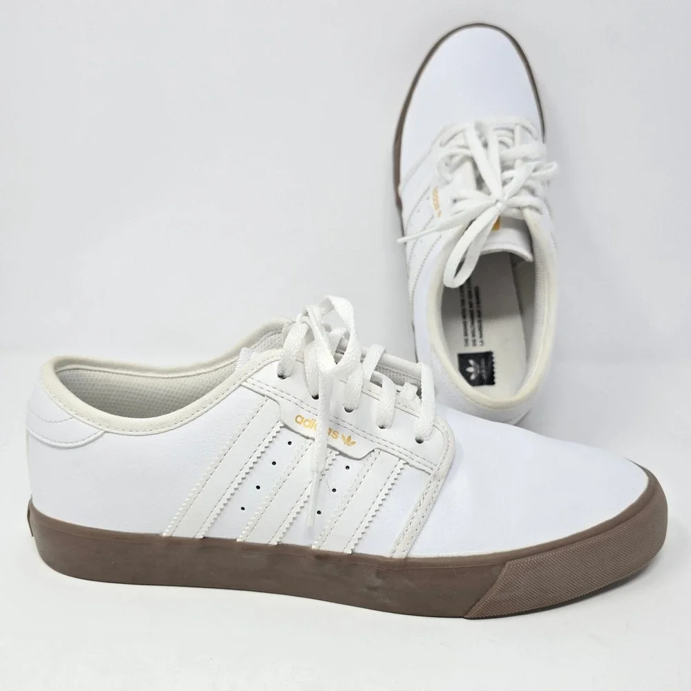 Adidas Originals Seeley White Leather Gum Sole Sneakers CQ1179 Mens 8.5
